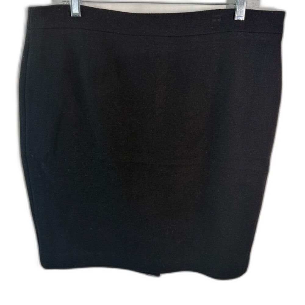 J.Crew Mercantile Black Wool Blend Pencil Skirt Women's Size 14 Lined Career
